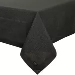 Obrus bawełniany 145x350 STELLA 1 czarny zdobiony kantą z wplecioną nicią srebrną - 5