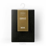 Obrus bawełniany 145x350 STELLA 1 czarny zdobiony kantą z wplecioną nicią srebrną - 2