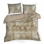 Pościel satynowa 160x200 SPRING 77 jasny brąz beż z wzorem marmurkowym z kolekcji Classic - 6