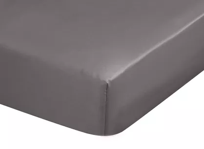 Prześcieradło z satyny bawełnianej z gumką DINA popielate 100x200 z kolekcji Diva Line