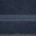 Ręcznik 30x50 FILON granatowy zdobiony bordiurą w prążki z połyskującą srebrną nicią - 2