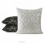 Poszewka welwetowa 45x45 BLINK 44 beżowa pikowana z szampańskim przecieranym wzorem marmurkowym - 2