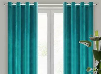 Zasłona na przelotkach 140x250 SAMANTA welwetowa turkusowa o subtelnym połysku