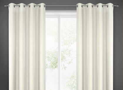Zasłona na przelotkach 140x250 RITA jednokolorowa kremowa z miękkiej tkaniny