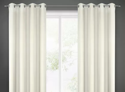 Zasłona na przelotkach 140x250 RITA jednokolorowa kremowa z miękkiej tkaniny