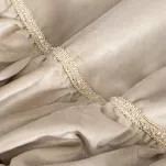 Zasłona na przelotkach 140x250 CARLI welwetowa beżowa jednokolorowa zdobiona w dolnej części falbanami z paskiem cyrkonii - 7