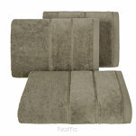 Ręcznik 50x90 MARI jasny brąz z welurową bordiurą w pasy 500 g/m2 - 4