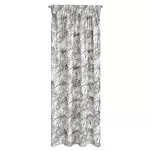 Zasłona na taśmie 140x270 RODOS welwetowa biała ze srebrnym nadrukiem beżowych egzotycznych liści Design 91 - 7