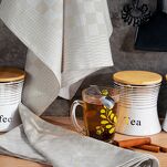 Komplet ścierek kuchennych 2x50x70 MAURO beżowe w kratkę z bawełny - 4