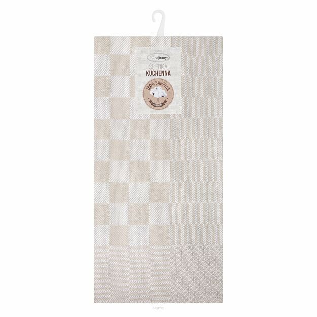 Komplet ścierek kuchennych 2x50x70 MAURO beżowe w kratkę z bawełny