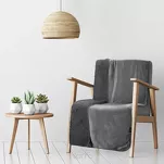 Koc na fotel jednokolorowy 70x160 TEDY stalowy imitujący buklę - 11