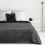 Koc na fotel jednokolorowy 70x160 TEDY stalowy imitujący buklę - 8