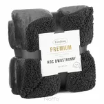 Koc na fotel jednokolorowy 70x160 TEDY stalowy imitujący buklę - 7