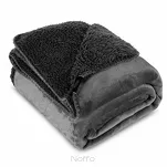 Koc na fotel jednokolorowy 70x160 TEDY stalowy imitujący buklę - 6