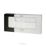 Bieżnik elegancki 40x180 MADELE biały zdobiony srebrną lamówką - 2