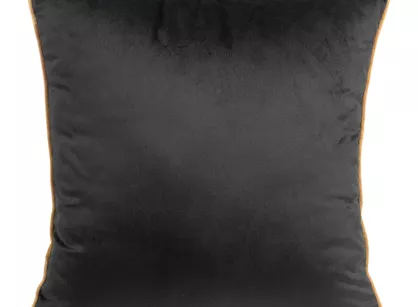 Poszewka welwetowa dwukolorowa 40x40 MEL 2 czarna miodowa z ozdobną wypustką