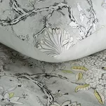 Pościel satynowa 160x200 SPRING 72 popielata beżowa z wzorem delikatnych kwiatków z kolekcji Classic - 7