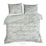 Pościel satynowa 160x200 SPRING 72 popielata beżowa z wzorem delikatnych kwiatków z kolekcji Classic - 2