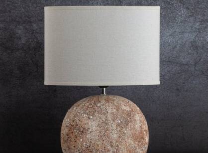 Lampa stołowa 34x16Xx51 GASPAR 1 kremowa jasnobrązowa z abażurem z matowej tkaniny