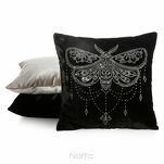 Poszewka welwetowa 45x45 ROYAL 8 miodowa zdobiona motylem w kryształki i obszyta srebrnym sznurkiem - 4