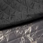 Narzuta welwetowa 200x220 LUIZ 6 stalowa pikowana ze złotym przecieranym wzorem efekt 3D Design 91 - 3
