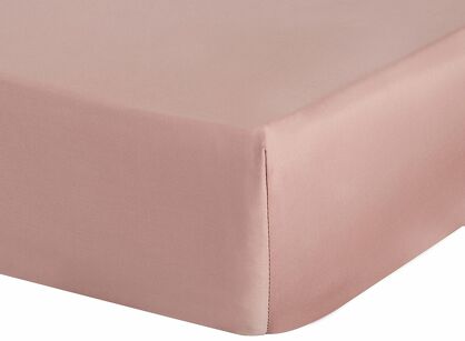 Prześcieradło z satyny bawełnianej z gumką NOVA 3 różowe 220x200