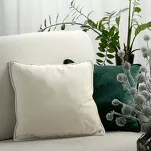 Poszewka welwetowa 45x45 VELVET 147A jednokolorowa kremowa obszyta lamówką - 2