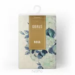 Obrus płócienny 140x220 NATU 8 naturalny z dodatkiem lnu z nadrukiem zielonych róż - 7