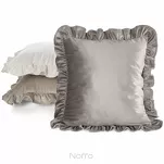 Poszewka welwetowa 45x45 jednokolorowa BRENDA 1 beżowa z falbanami - 3