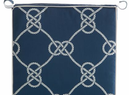 Siedzisko na taras 42x42x4 GARDEN 15 granatowe wodoodporne styl morski z troczkami