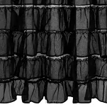 Firana na taśmie 140x250 DANI 1 czarna z etaminy zdobiona w dolnej części falbanami - 3