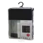 Firana na taśmie 140x250 DANI 1 czarna z etaminy zdobiona w dolnej części falbanami - 6