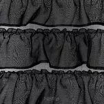 Firana na taśmie 140x250 DANI 1 czarna z etaminy zdobiona w dolnej części falbanami - 8