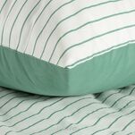 Pościel satynowa 140x200 RAYA biała miętowa w paseczki - 2
