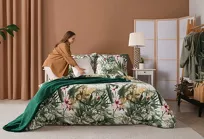 Koc 170x210 BUKLA ciemna zieleń jednokolorowy wzór baranka - 9