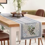 Bieżnik gobelinowy 40x100 4094 naturalny niebieski gałązka oliwna - 5