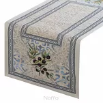 Bieżnik gobelinowy 40x100 4094 naturalny niebieski gałązka oliwna - 4