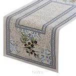 Bieżnik gobelinowy 40x100 4094 naturalny niebieski gałązka oliwna - 2