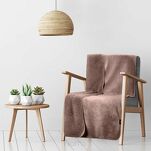 Koc na fotel jednokolorowy 70x160 TEDY mocha imitujący buklę - 8