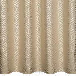 Zasłona gotowa na przelotkach 140x250 SEMI cappuccino szampański geometryczny wzór - 3