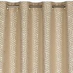 Zasłona na przelotkach 140x250 SEMI cappuccino szampański geometryczny wzór - 4