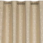 Zasłona gotowa na przelotkach 140x250 SEMI cappuccino szampański geometryczny wzór - 5