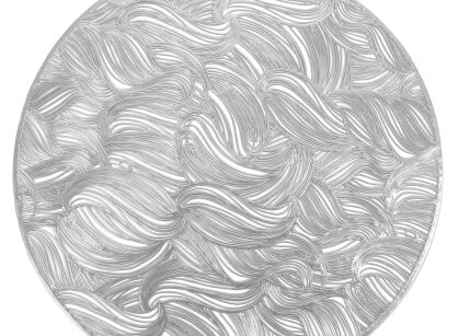 Podkładka dekoracyjna fi 38 WIKI srebrna okrągła z ażurowym wzorem fali