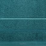 Ręcznik 50x90 SUZI ciemny turkus z kontrastującą stebnowaną bordiurą w delikatne paseczki 500 g/m2 - 2