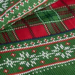 Pościel świąteczna 140x200 AURORA czerwono zielona wzór skandynawski z flaneli - 3