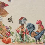 Nakładka wielkanocna 100x100 1287 gobelinowa naturalna czerwona kurki - 3