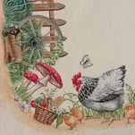 Nakładka wielkanocna 100x100 1287 gobelinowa naturalna czerwona kurki - 5