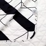 Narzuta pikowana 200x220 GEO 1 kremowa z czarnym wzorem geometrycznym - 5