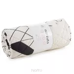 Narzuta pikowana 200x220 GEO 1 kremowa z czarnym wzorem geometrycznym - 2