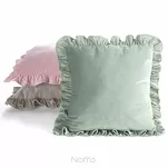 Poszewka welwetowa 45x45 jednokolorowa BRENDA 1 musztardowa z falbanami - 5